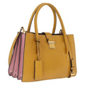 Miu Miu Madras Hand Bag Leather 2way Yellow Gold Auth 210842A