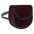 Saint Laurent Waist bag Velor Bordeaux Gold Auth 210843A