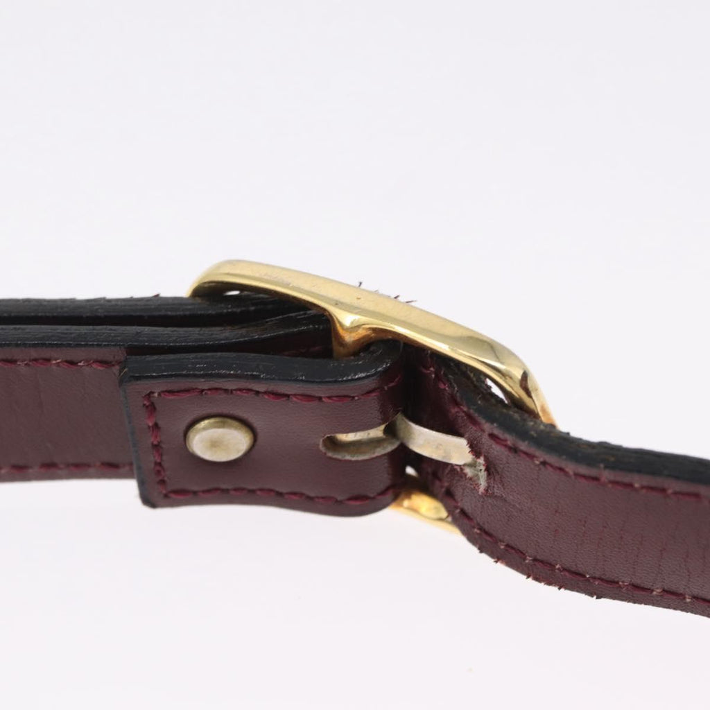 Saint Laurent Waist bag Velor Bordeaux Gold Auth 210843A