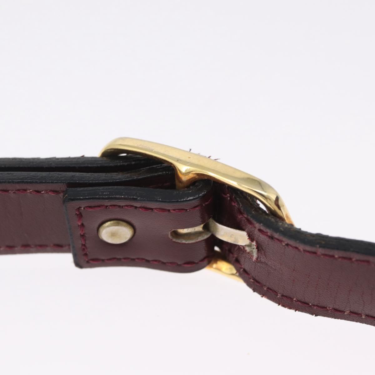 Saint Laurent Waist bag Velor Bordeaux Gold Auth 210843A