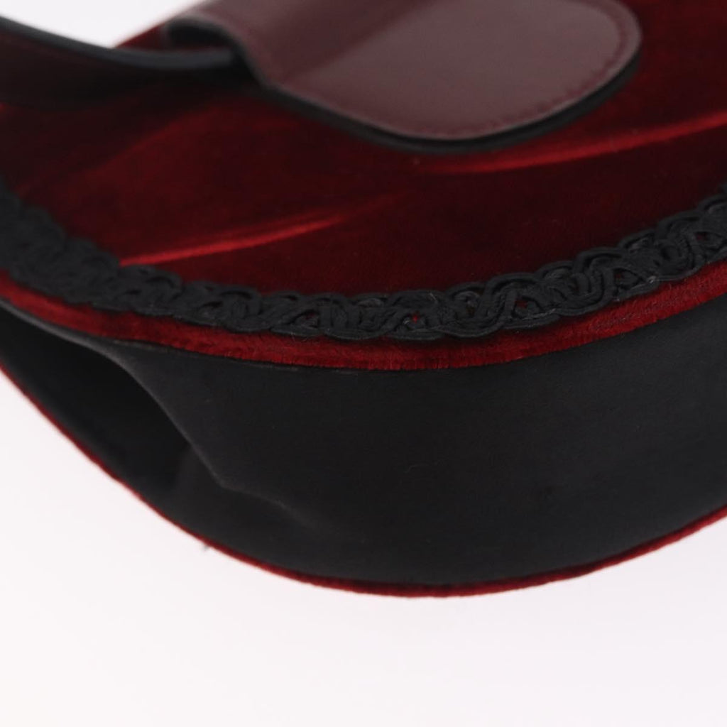 Saint Laurent Waist bag Velor Bordeaux Gold Auth 210843A