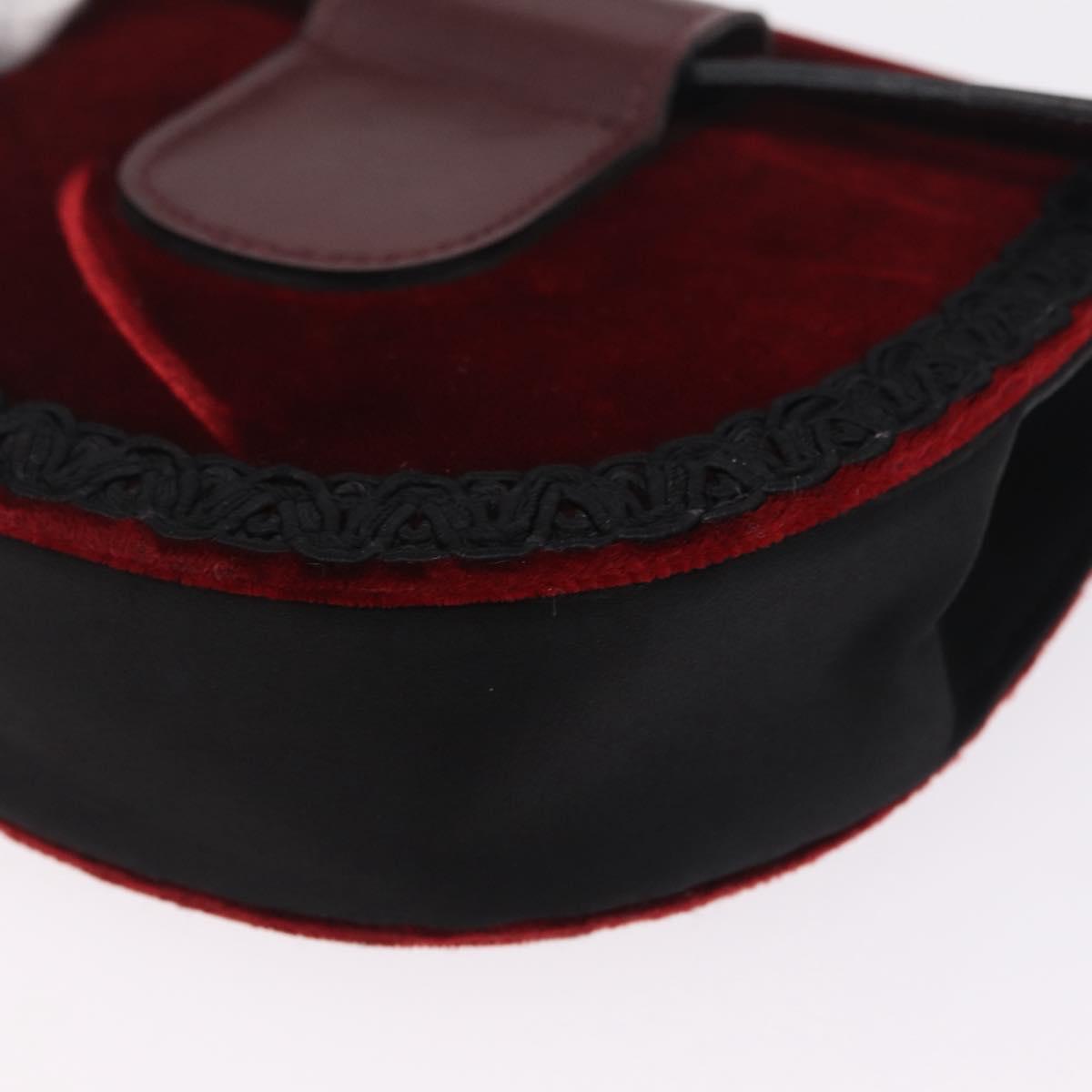 Saint Laurent Waist bag Velor Bordeaux Gold Auth 210843A