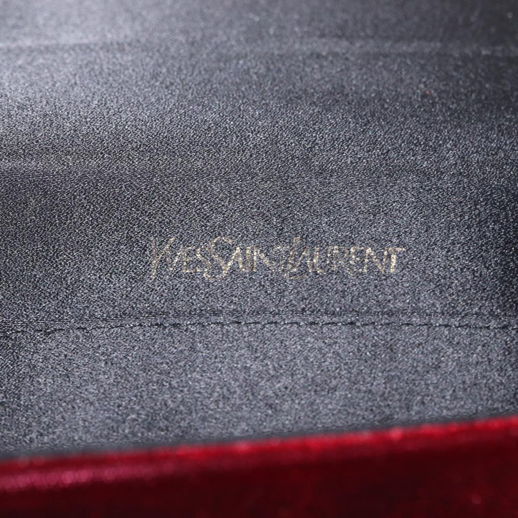 Saint Laurent Waist bag Velor Bordeaux Gold Auth 210843A