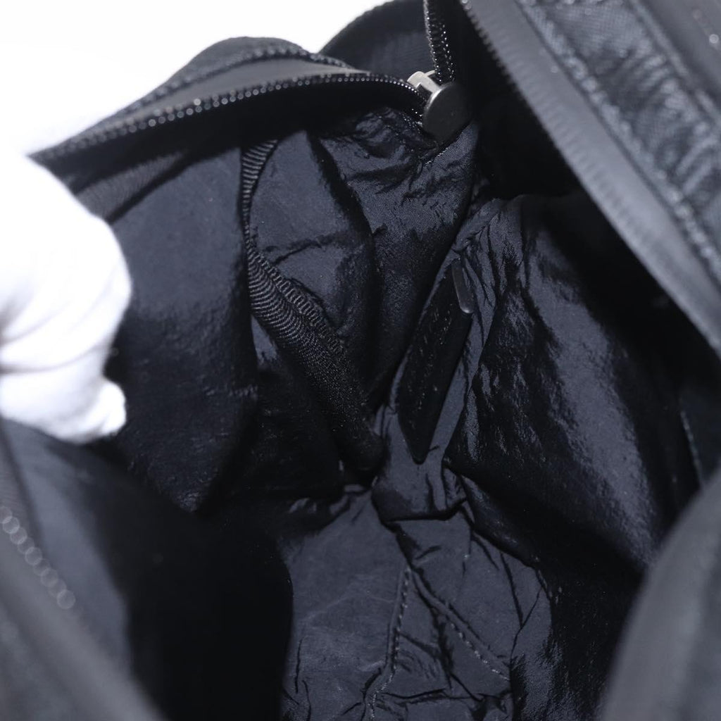 BURBERRY Body Bag Nylon Black Silver Auth 210845A