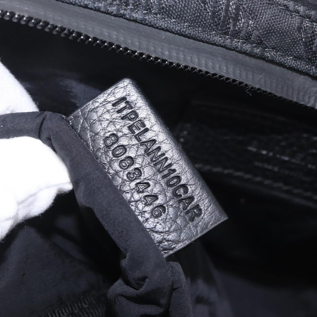BURBERRY Body Bag Nylon Black Silver Auth 210845A