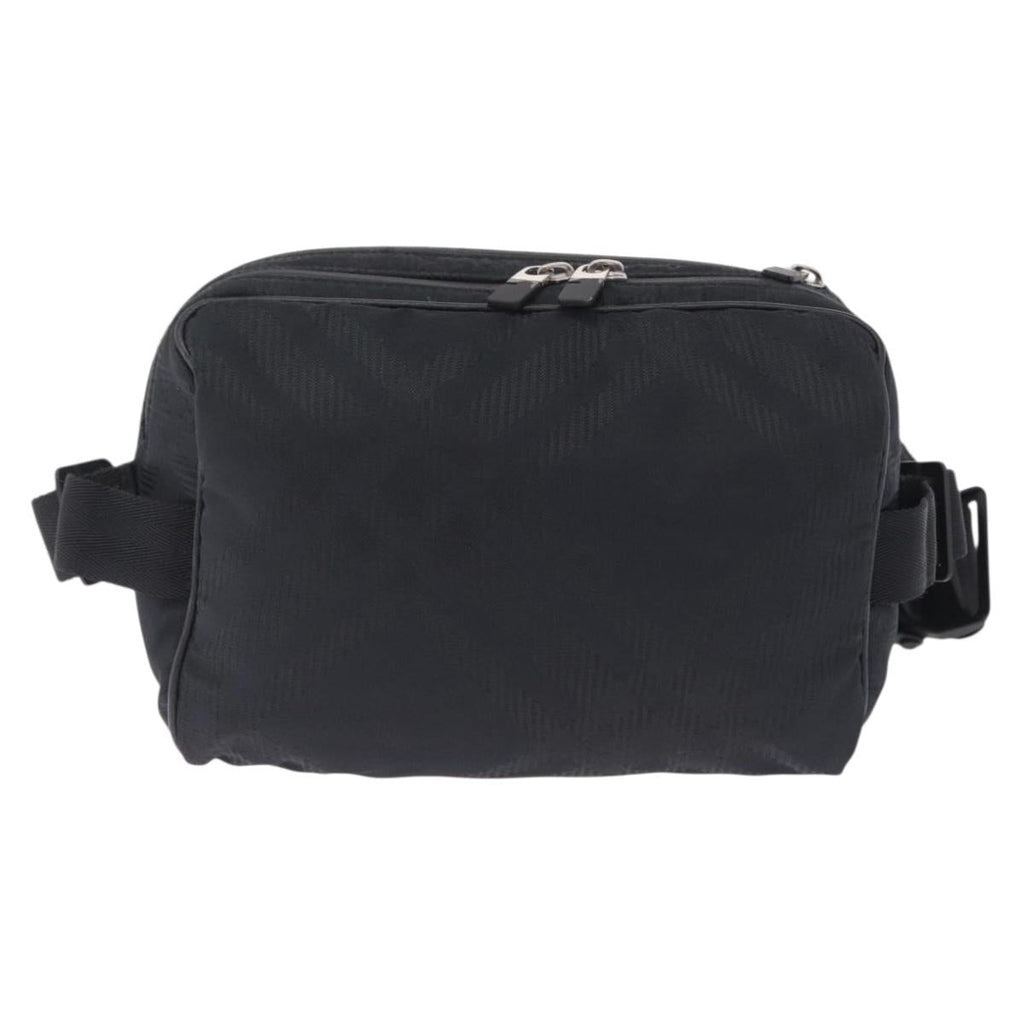 BURBERRY Body Bag Nylon Black Silver Auth 210845A