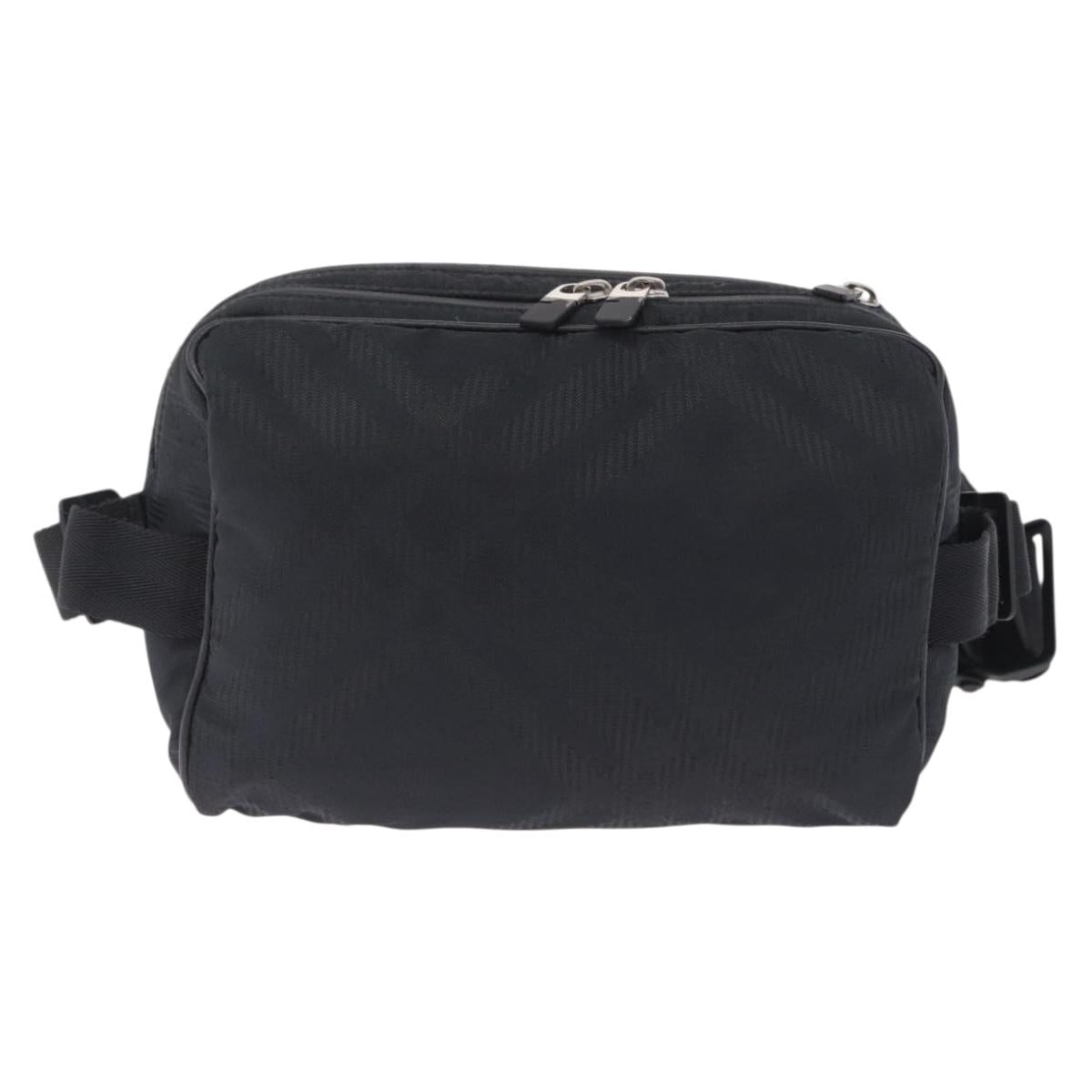 BURBERRY Body Bag Nylon Black Silver Auth 210845A