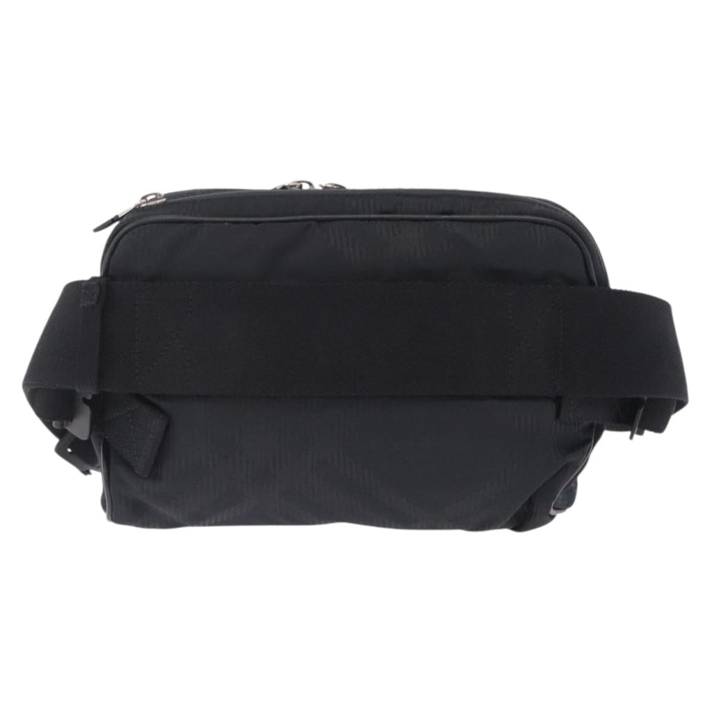 BURBERRY Body Bag Nylon Black Silver Auth 210845A