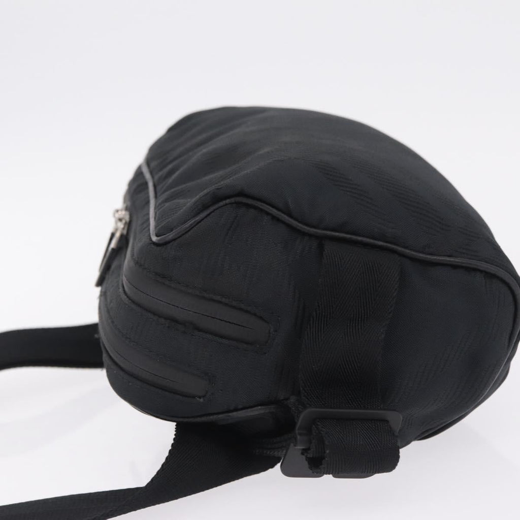 BURBERRY Body Bag Nylon Black Silver Auth 210845A