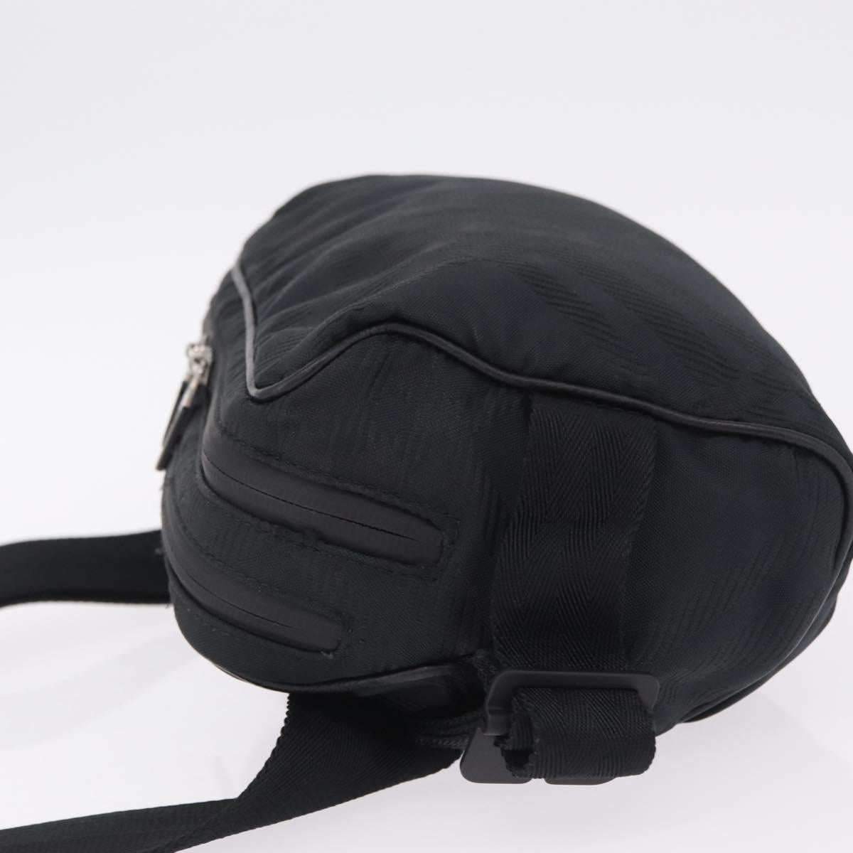 BURBERRY Body Bag Nylon Black Silver Auth 210845A