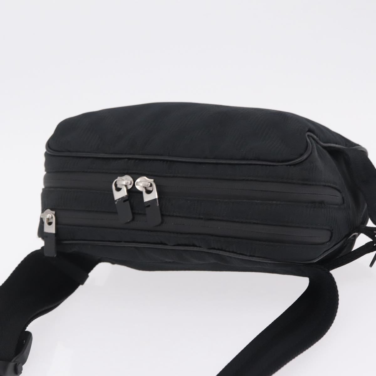 BURBERRY Body Bag Nylon Black Silver Auth 210845A
