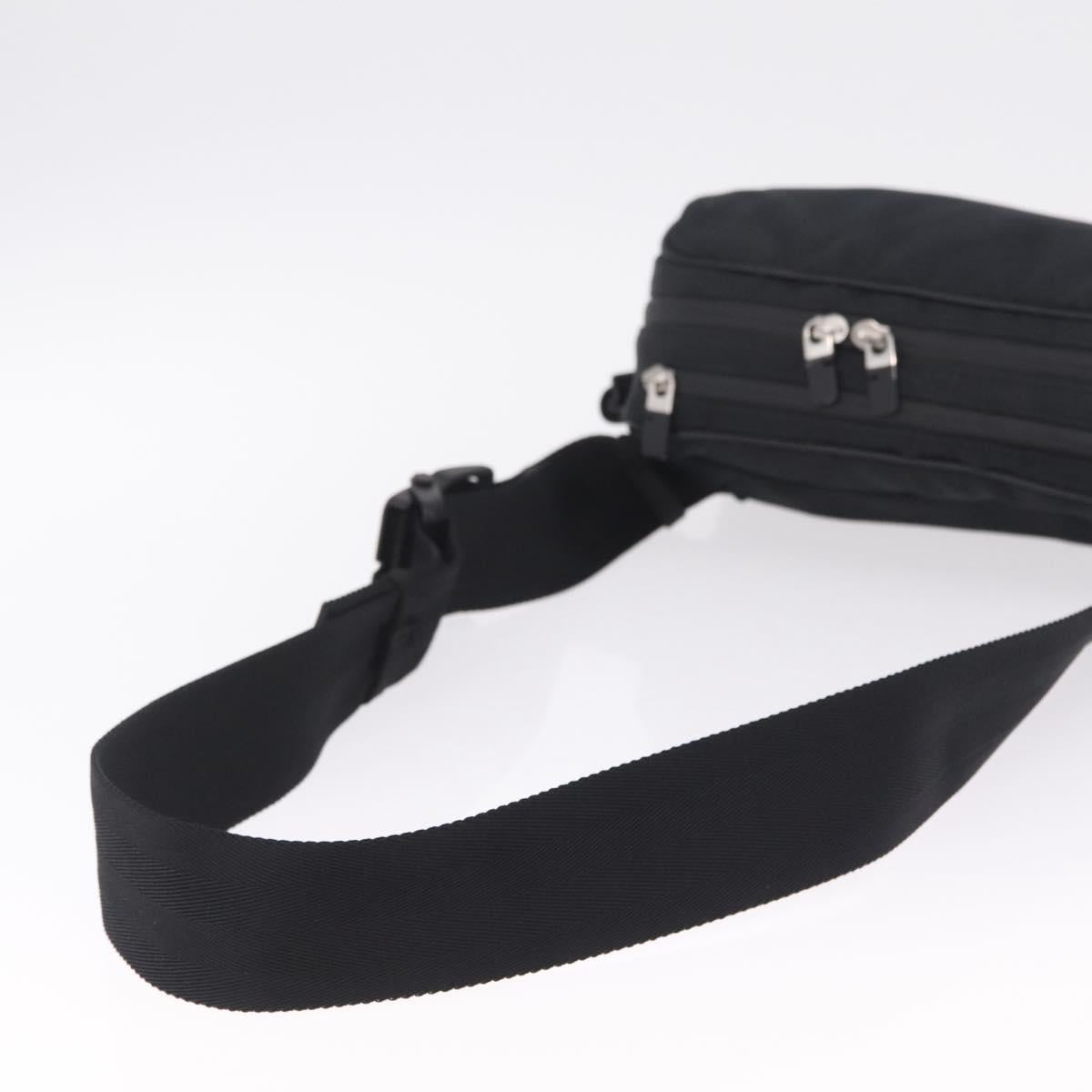 BURBERRY Body Bag Nylon Black Silver Auth 210845A