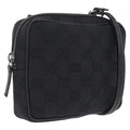 GUCCI GG Canvas Shoulder Bag Black Silver 120975 Auth 210848