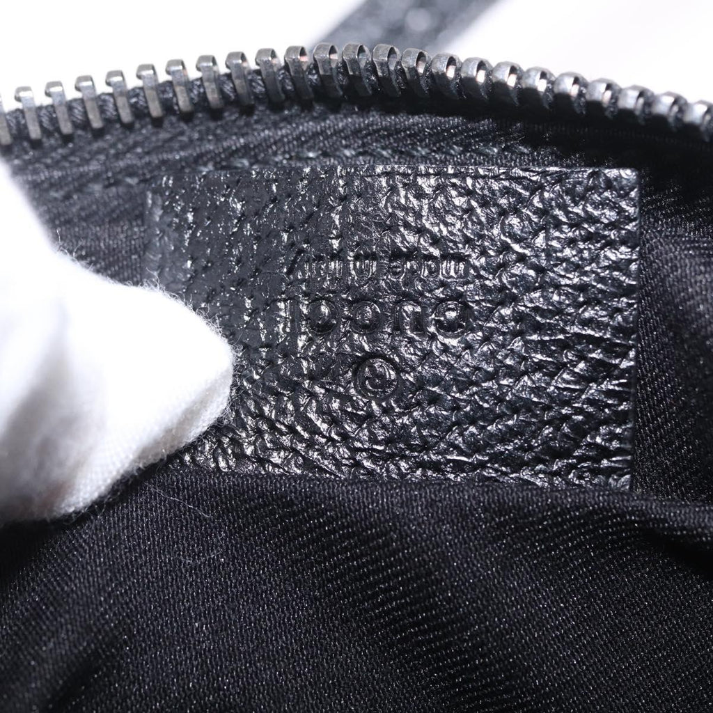 GUCCI GG Canvas Shoulder Bag Black Silver 120975 Auth 210848