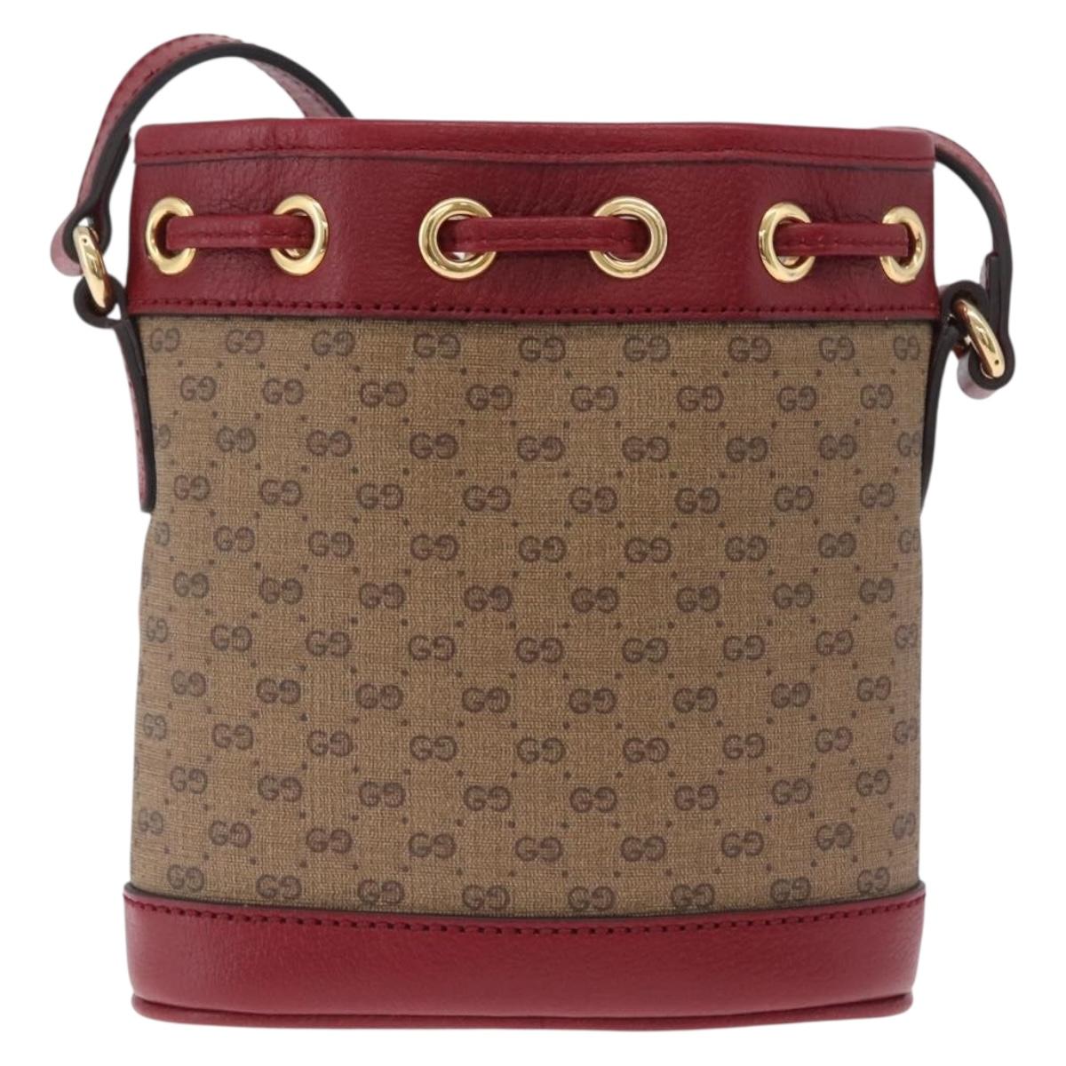 GUCCI Micro GG Supreme Fujiko Pro Shoulder Bag PVC Beige 647801 Auth 210850M