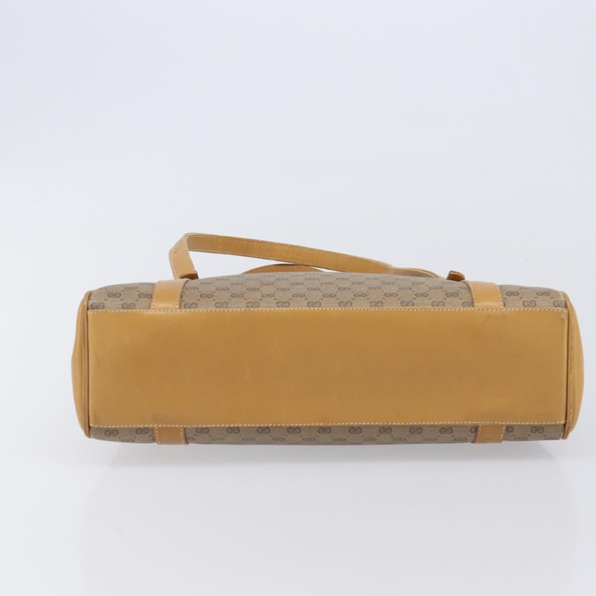 GUCCI Micro GG Supreme Hand Bag PVC Beige Gold 000 46 4857 Auth 210854