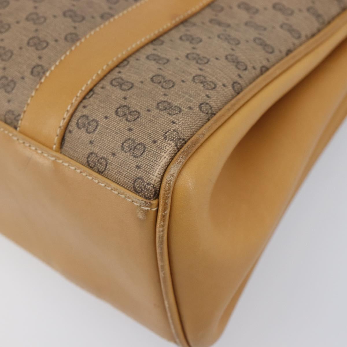 GUCCI Micro GG Supreme Hand Bag PVC Beige Gold 000 46 4857 Auth 210854