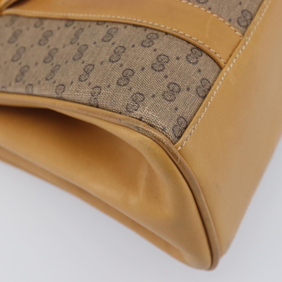 GUCCI Micro GG Supreme Hand Bag PVC Beige Gold 000 46 4857 Auth 210854