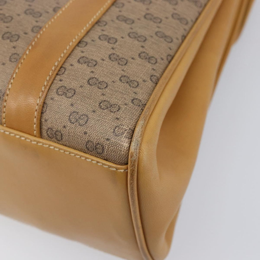 GUCCI Micro GG Supreme Hand Bag PVC Beige Gold 000 46 4857 Auth 210854