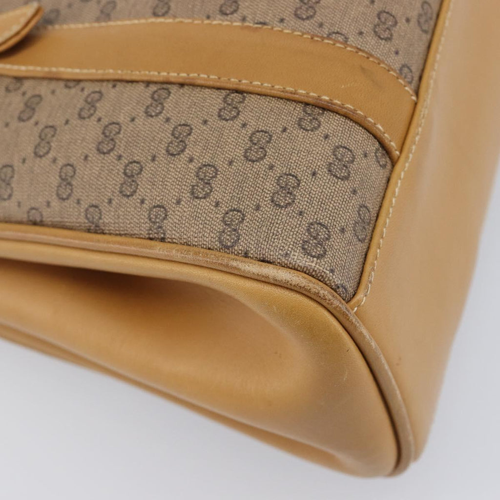 GUCCI Micro GG Supreme Hand Bag PVC Beige Gold 000 46 4857 Auth 210854