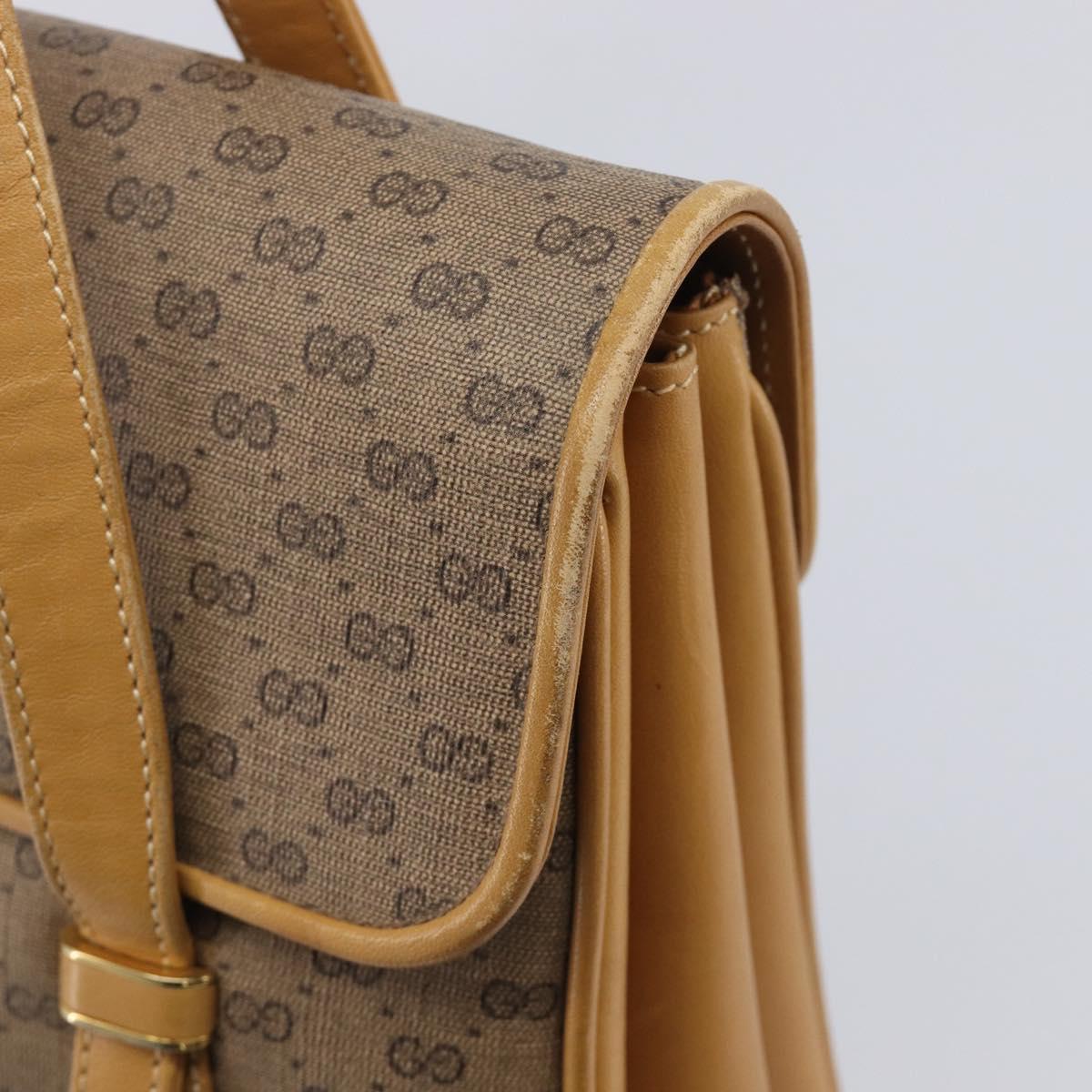 GUCCI Micro GG Supreme Hand Bag PVC Beige Gold 000 46 4857 Auth 210854