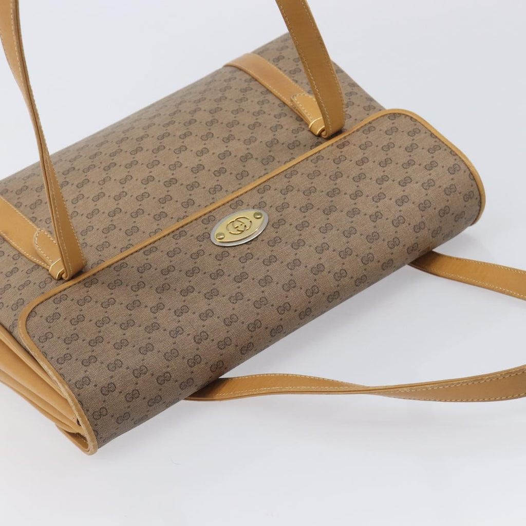 GUCCI Micro GG Supreme Hand Bag PVC Beige Gold 000 46 4857 Auth 210854