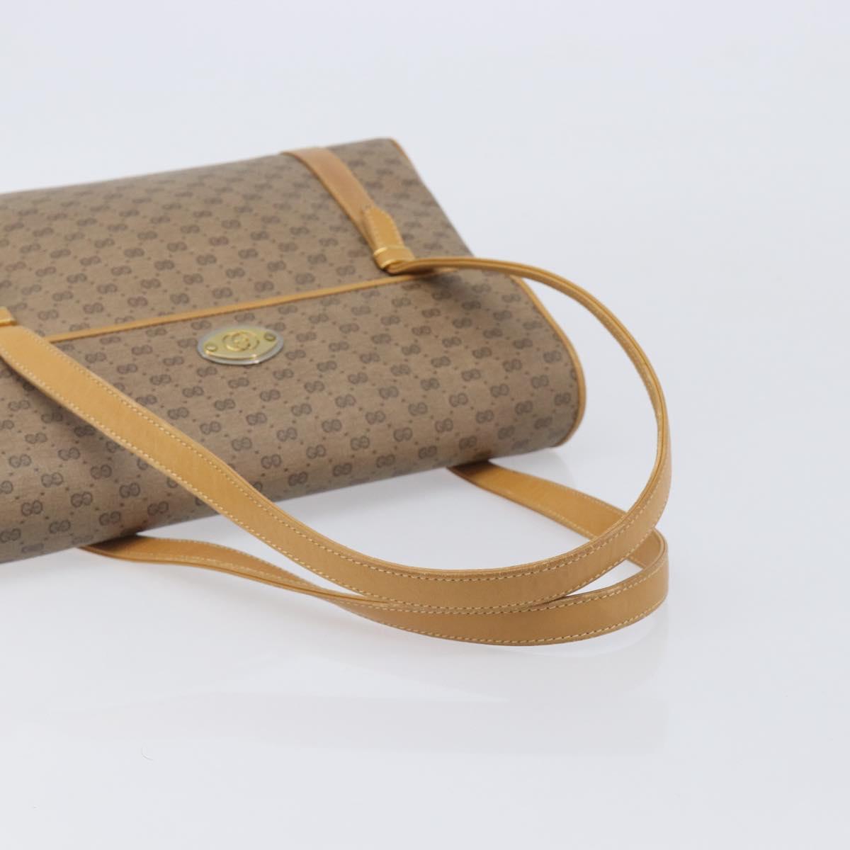 GUCCI Micro GG Supreme Hand Bag PVC Beige Gold 000 46 4857 Auth 210854