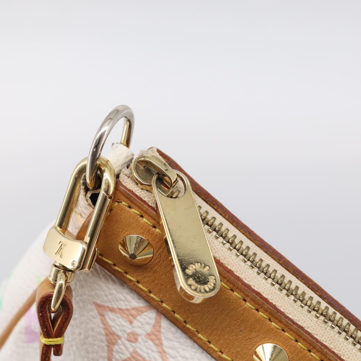 LOUIS VUITTON Multicolor Pochette Accessoires Pouch White M92649 LV Auth 210861V