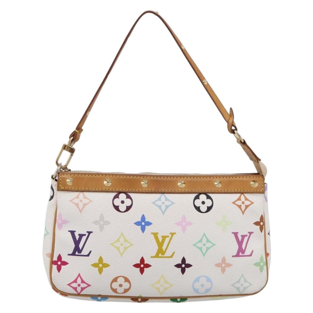 LOUIS VUITTON Multicolor Pochette Accessoires Pouch White M92649 LV Auth 210861V