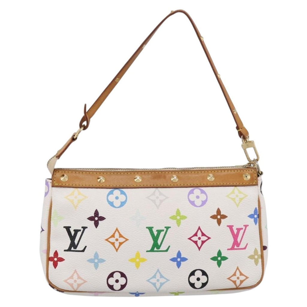 LOUIS VUITTON Multicolor Pochette Accessoires Pouch White M92649 LV Auth 210861V