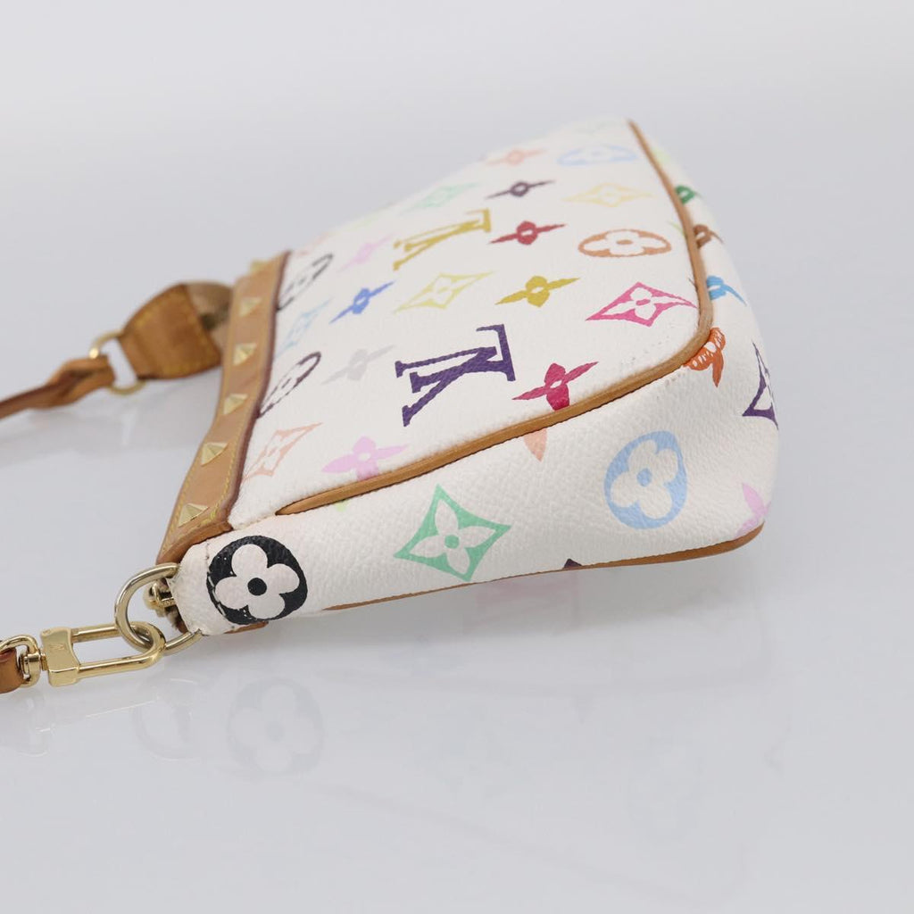 LOUIS VUITTON Multicolor Pochette Accessoires Pouch White M92649 LV Auth 210861V