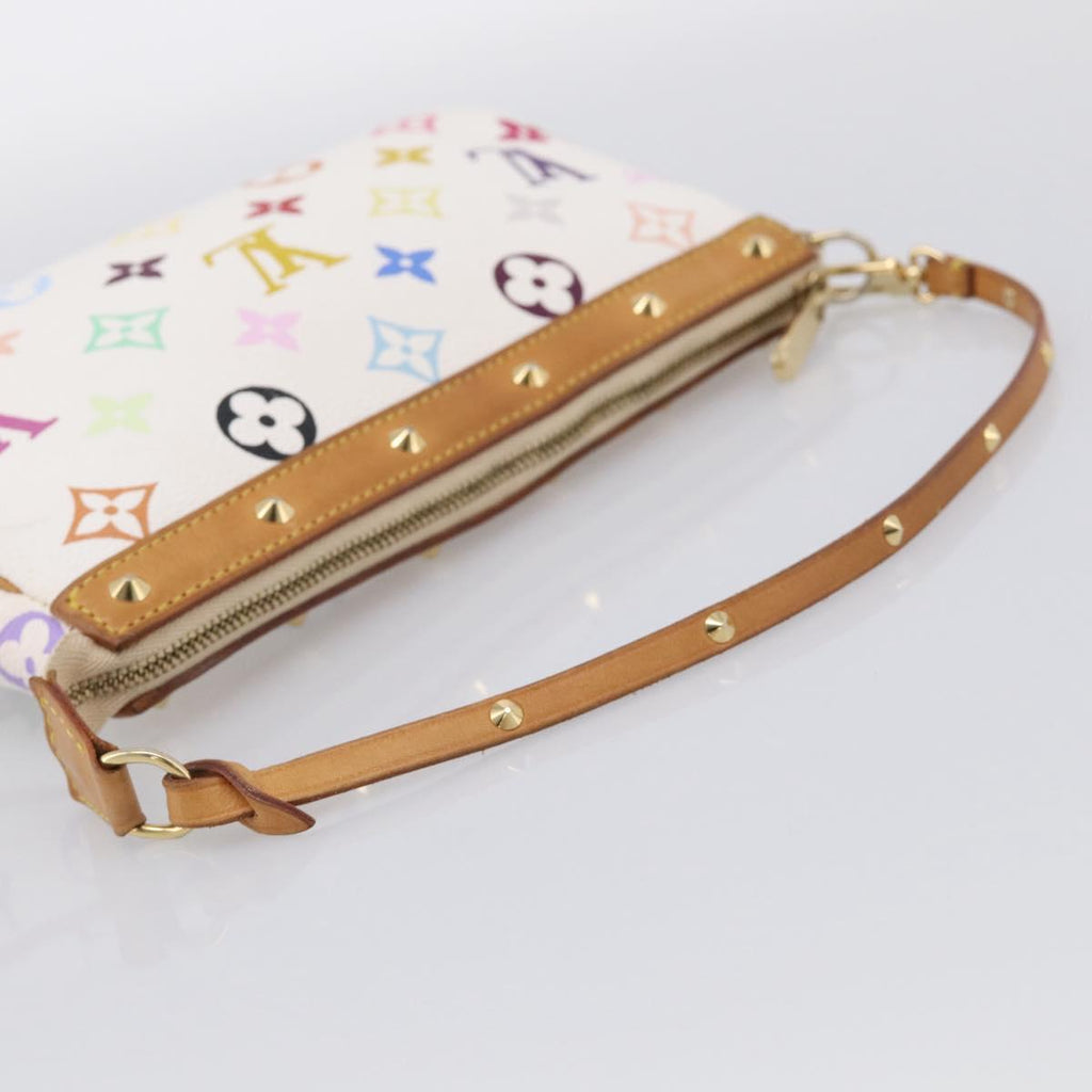 LOUIS VUITTON Multicolor Pochette Accessoires Pouch White M92649 LV Auth 210861V