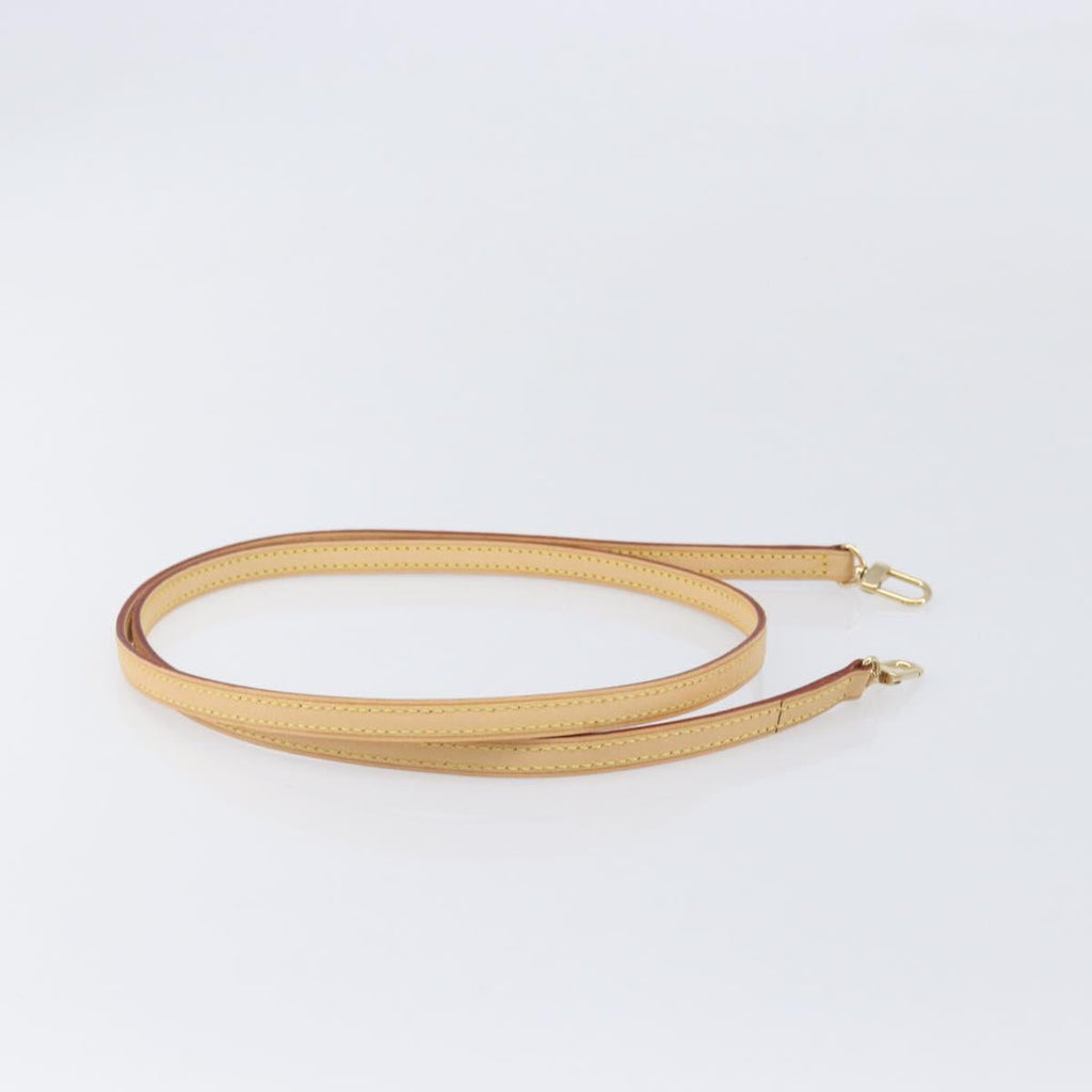 LOUIS VUITTON leather Shoulder Strap Leather 49.2"" Beige LV Auth 210863V