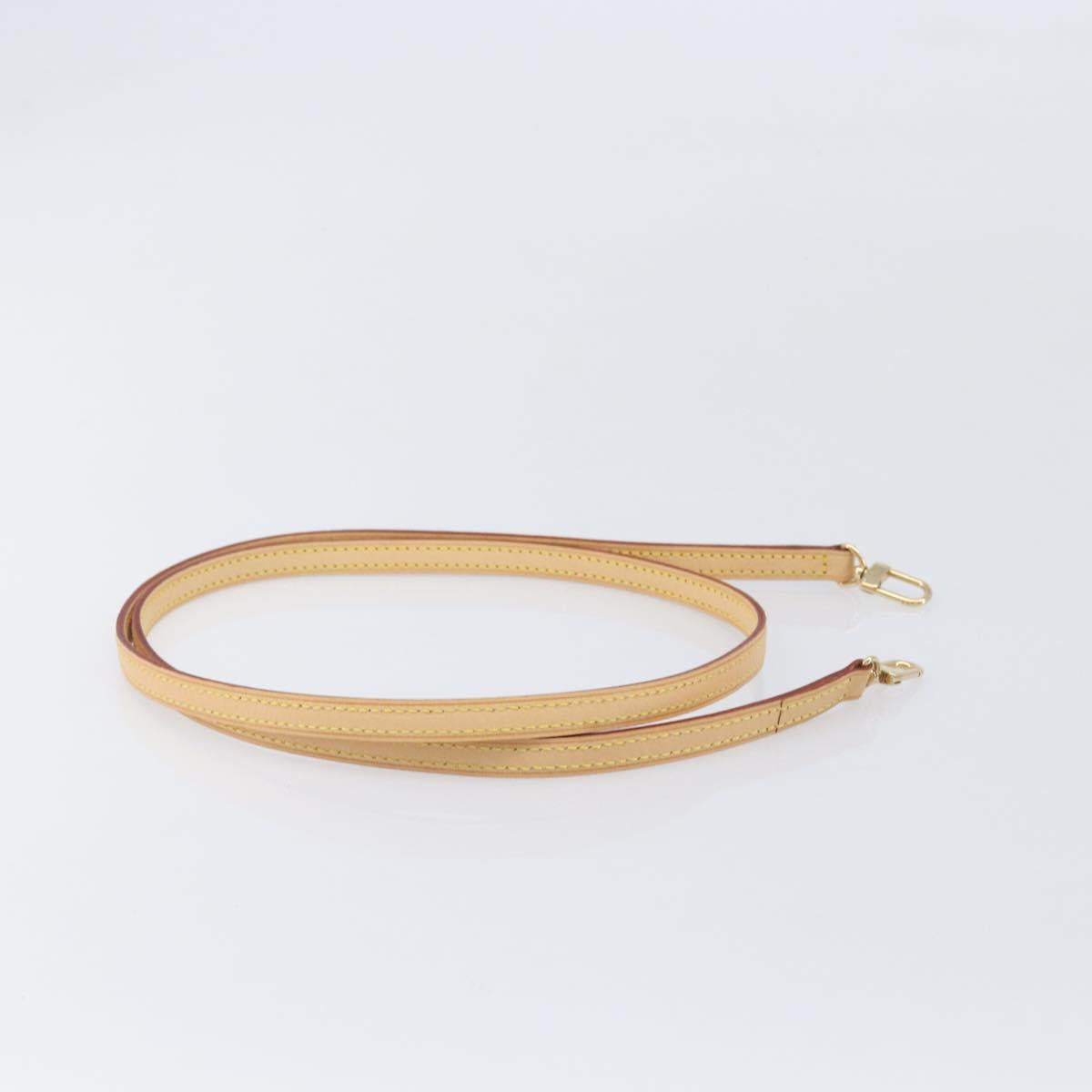 LOUIS VUITTON leather Shoulder Strap Leather 49.2"" Beige LV Auth 210863V