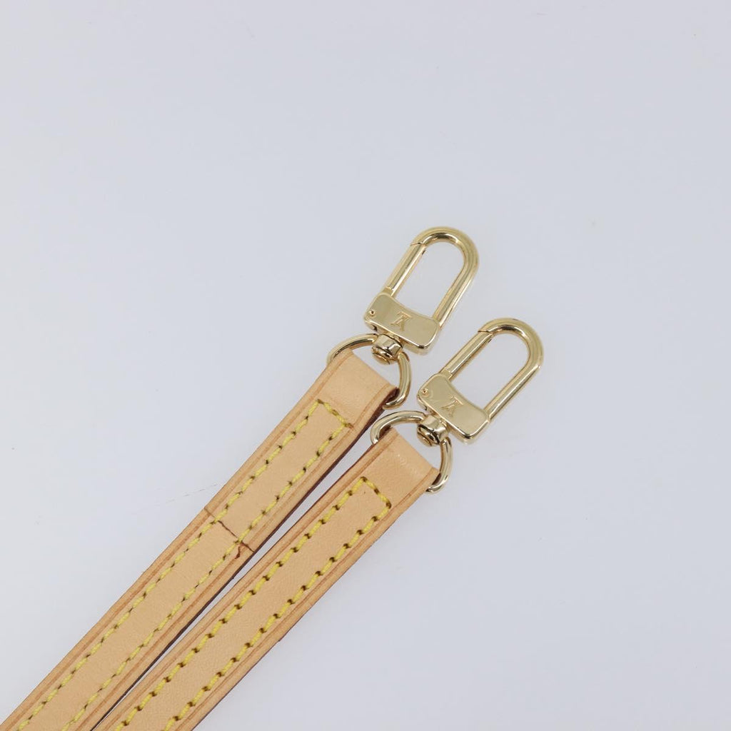 LOUIS VUITTON leather Shoulder Strap Leather 49.2"" Beige LV Auth 210863V
