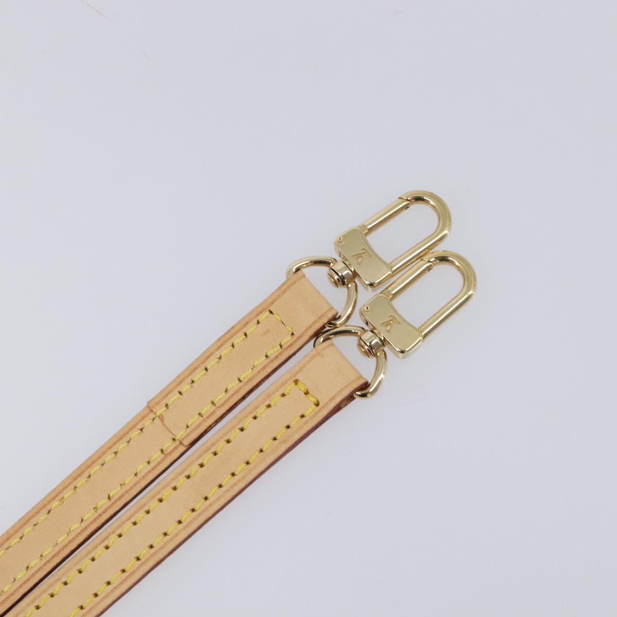 LOUIS VUITTON leather Shoulder Strap Leather 49.2"" Beige LV Auth 210863V