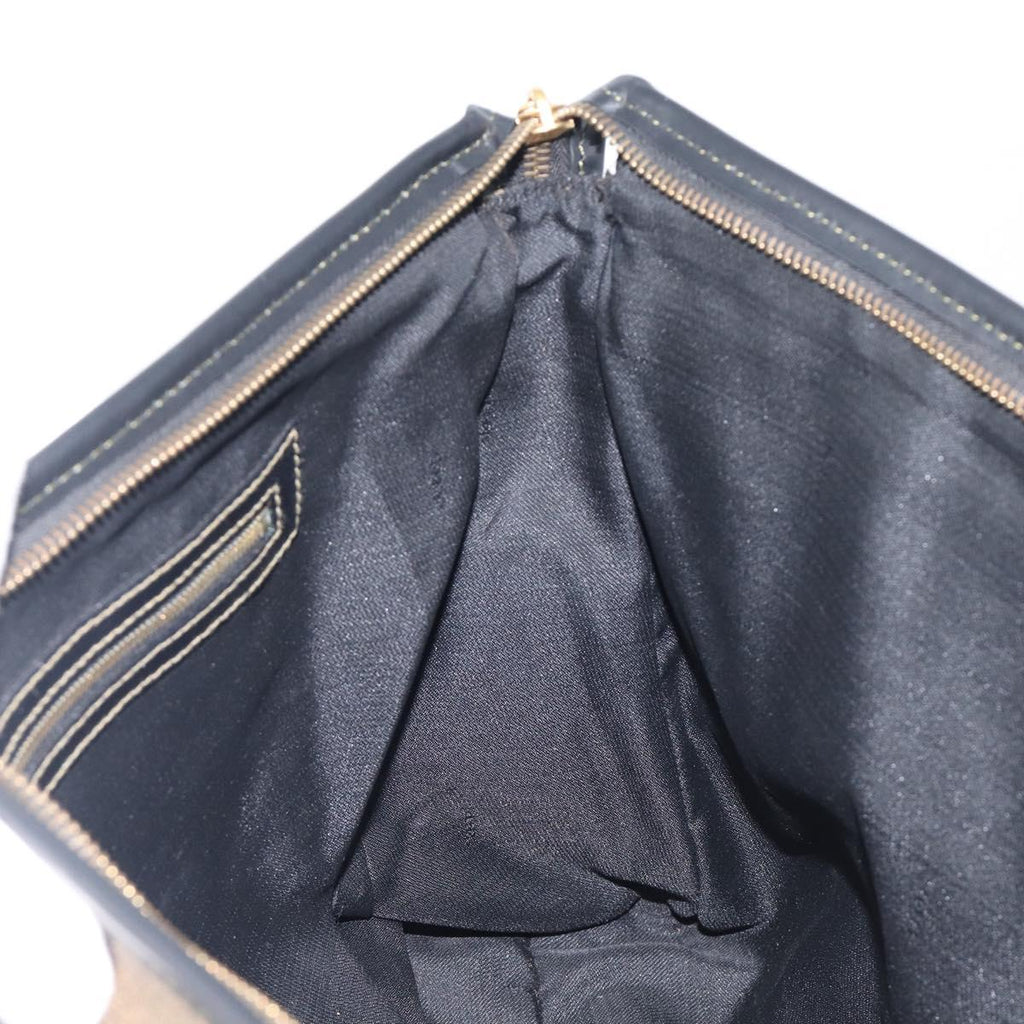 FENDI Pequin Canvas Tote Bag PVC Brown Black Auth 210869A