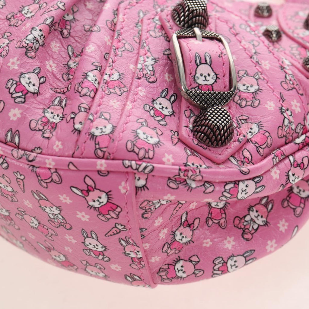 Balenciaga Luca Gol XS Shoulder Bag Leather Pink Silver 671309 Auth 210873M