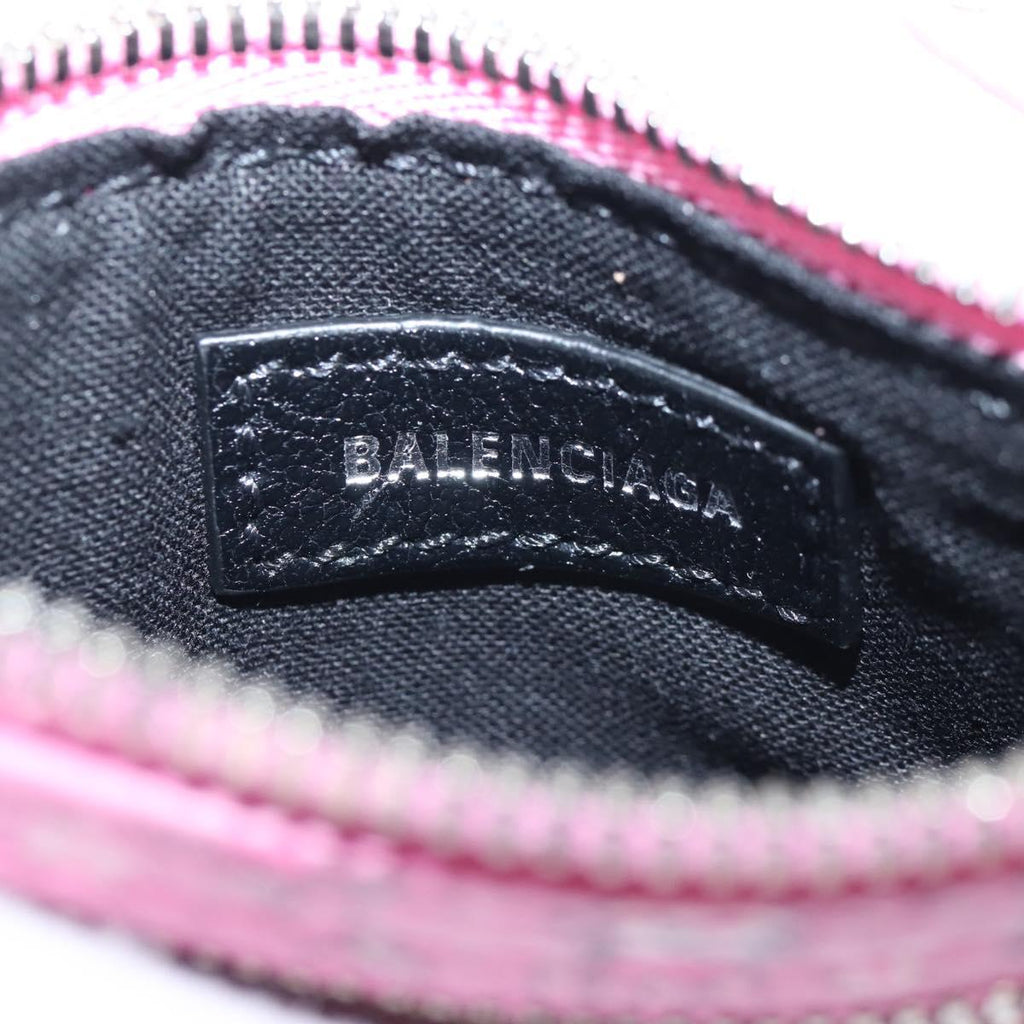 Balenciaga Luca Gol XS Shoulder Bag Leather Pink Silver 671309 Auth 210873M