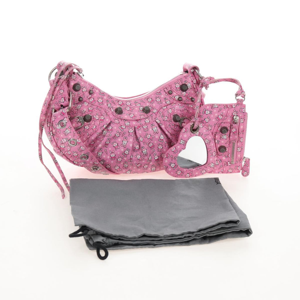 Balenciaga Luca Gol XS Shoulder Bag Leather Pink Silver 671309 Auth 210873M
