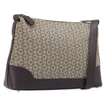 CELINE C Macadam Canvas Shoulder Bag Beige Gold Auth 210876