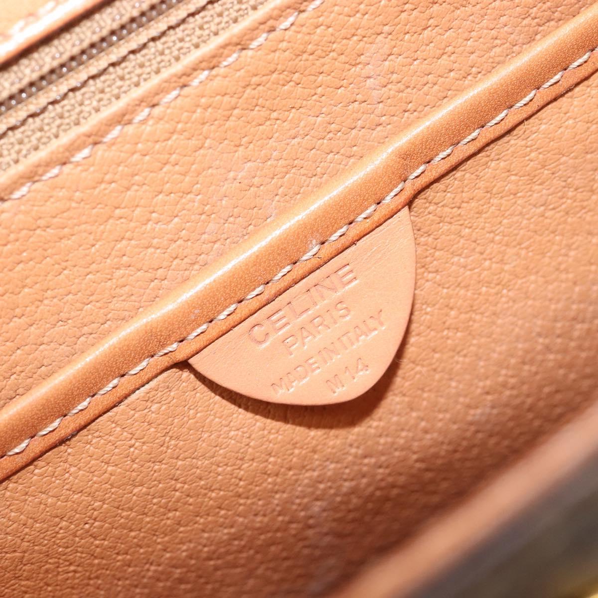 CELINE Macadam Canvas Hand Bag PVC Leather Brown Gold Auth 210885V