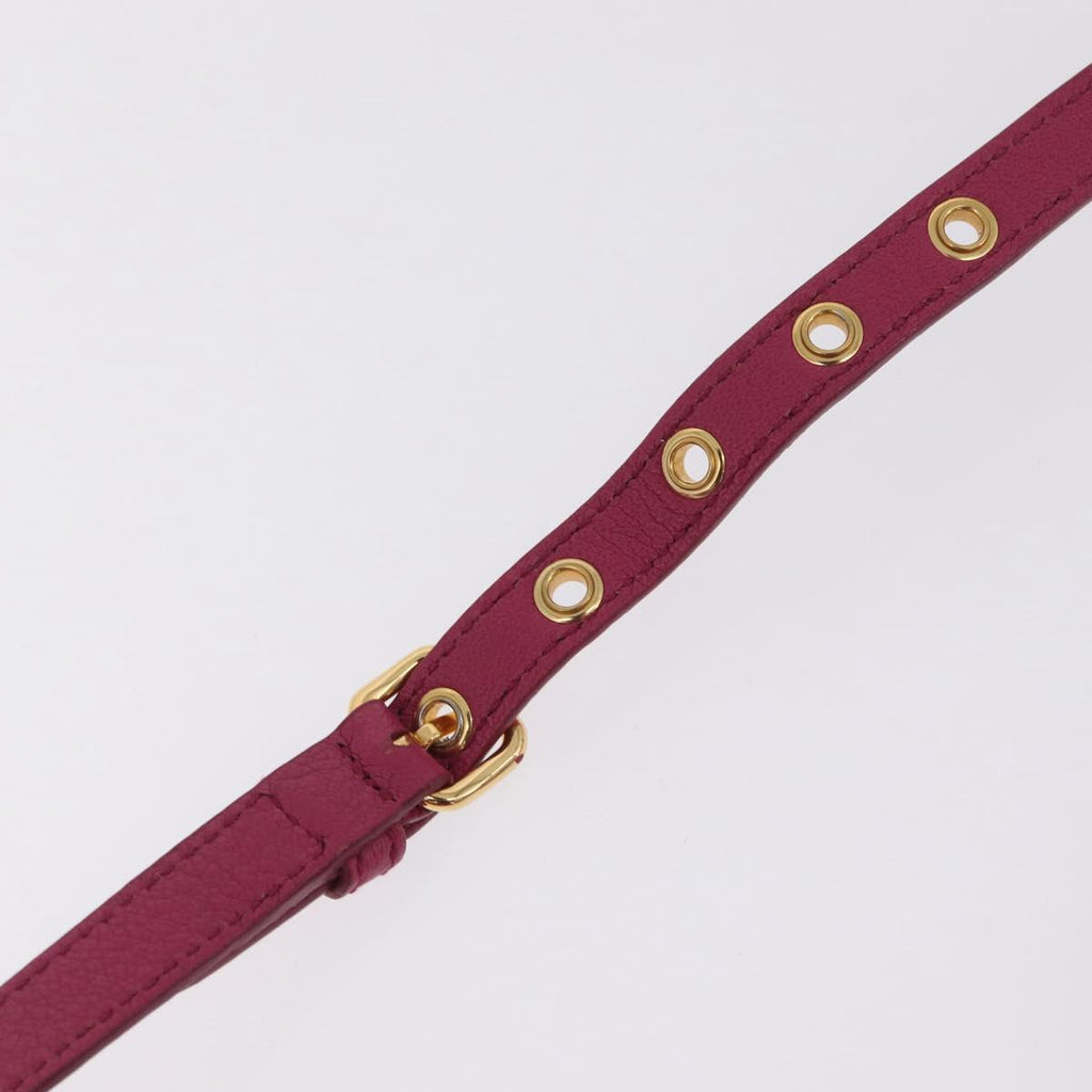 Miu Miu Madras Hand Bag Leather 2way Pink Gold Auth 210886A