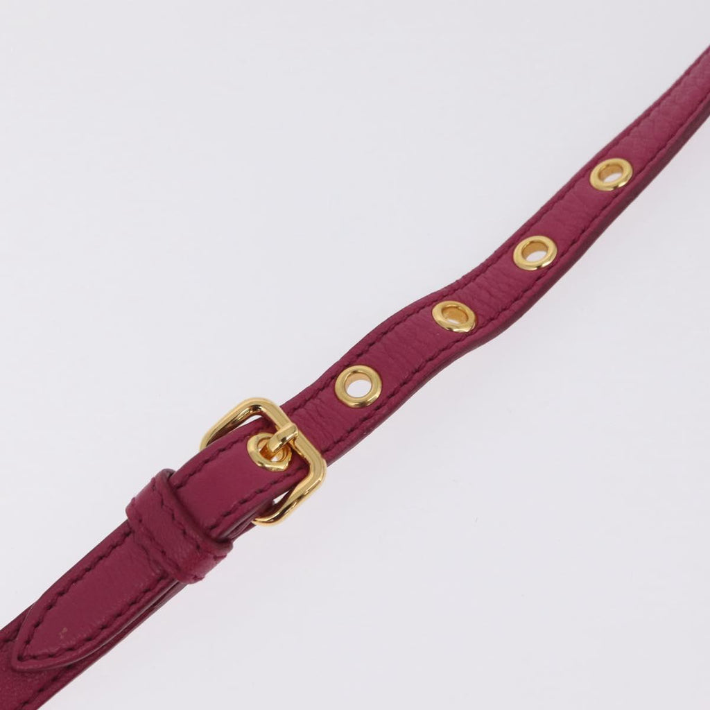 Miu Miu Madras Hand Bag Leather 2way Pink Gold Auth 210886A