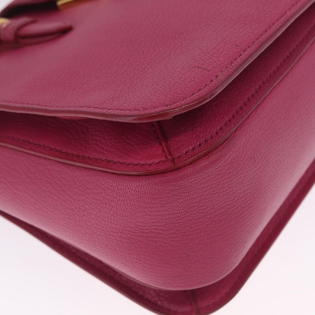Miu Miu Madras Hand Bag Leather 2way Pink Gold Auth 210886A