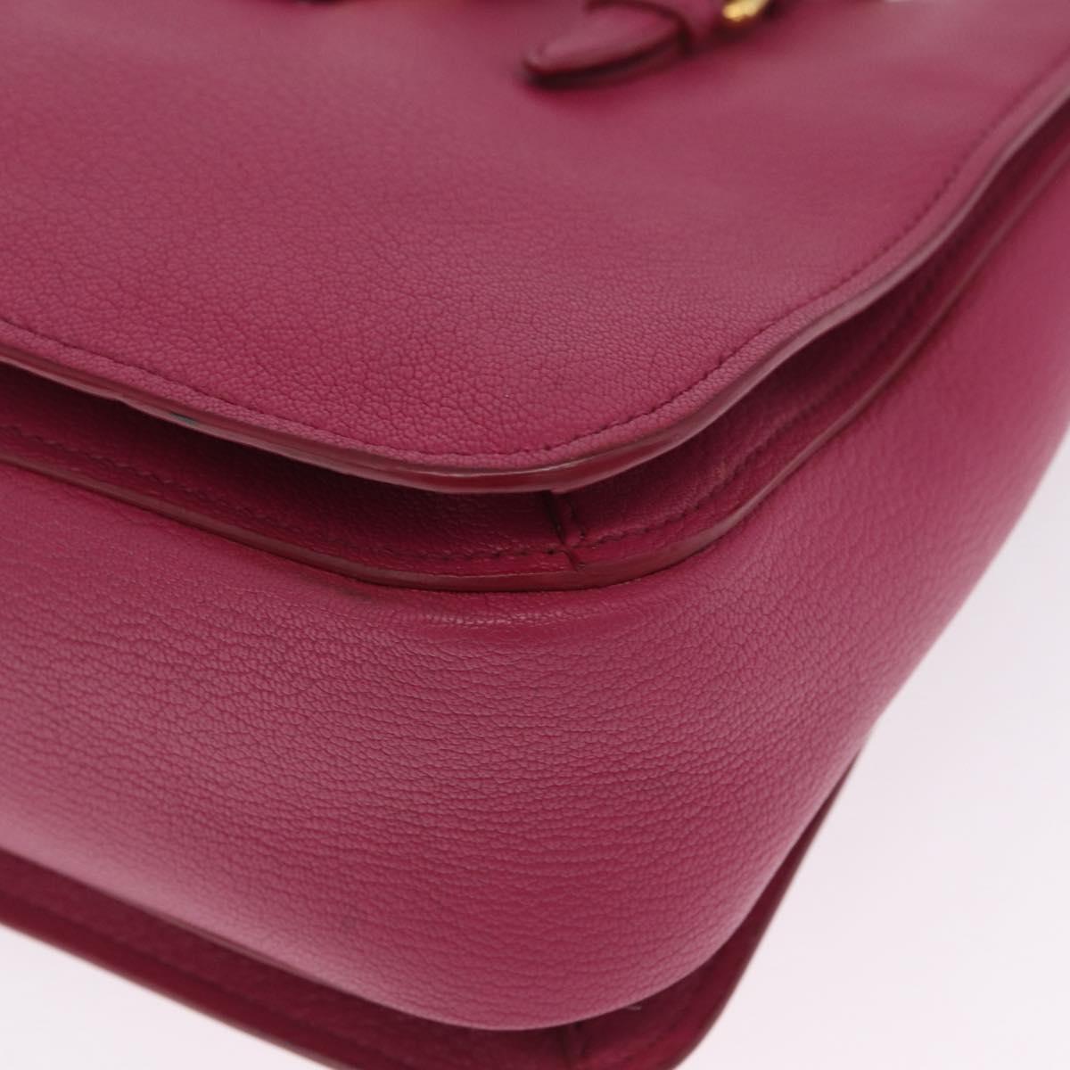 Miu Miu Madras Hand Bag Leather 2way Pink Gold Auth 210886A