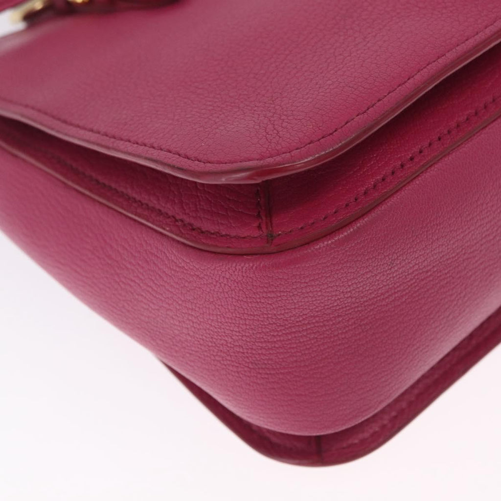 Miu Miu Madras Hand Bag Leather 2way Pink Gold Auth 210886A