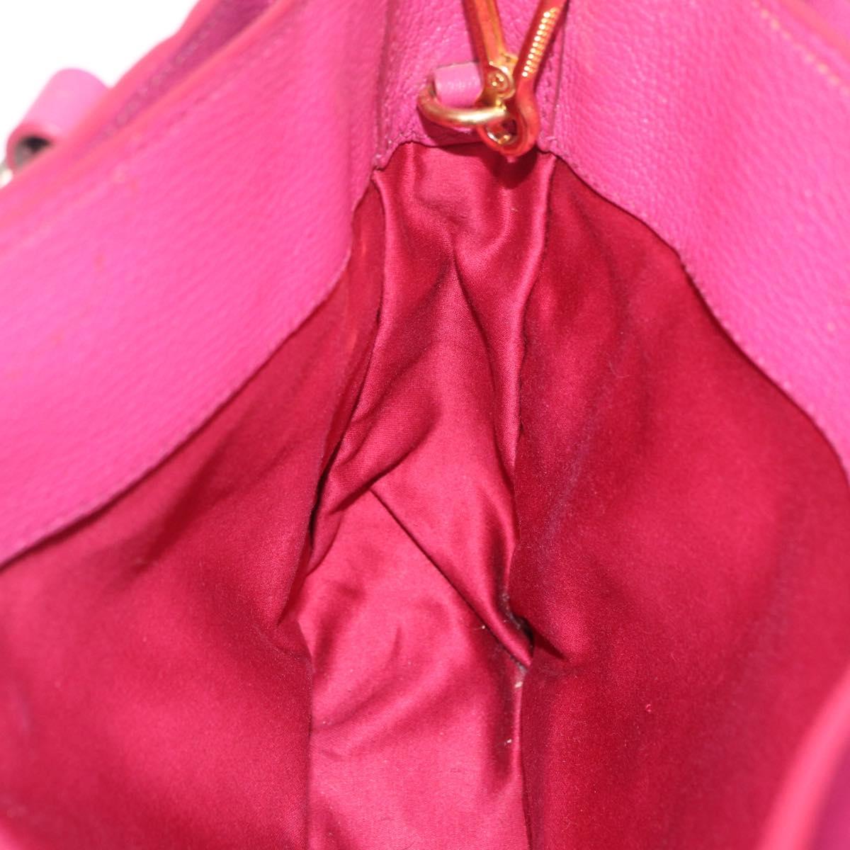 Miu Miu Madras Hand Bag Leather 2way Pink Gold Auth 210886A