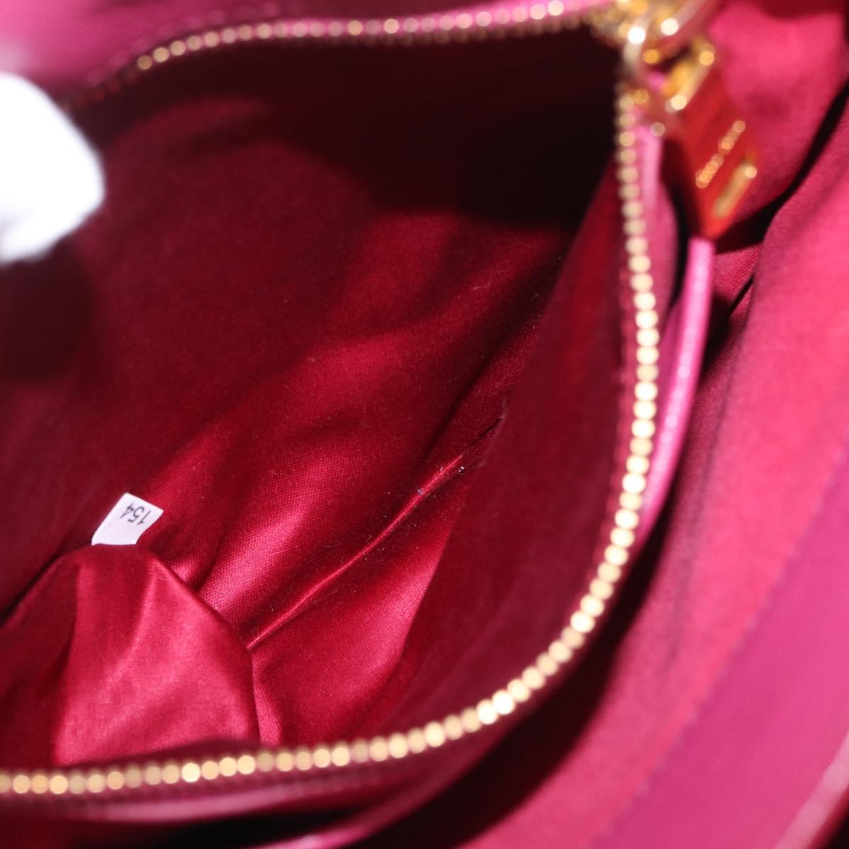 Miu Miu Madras Hand Bag Leather 2way Pink Gold Auth 210886A