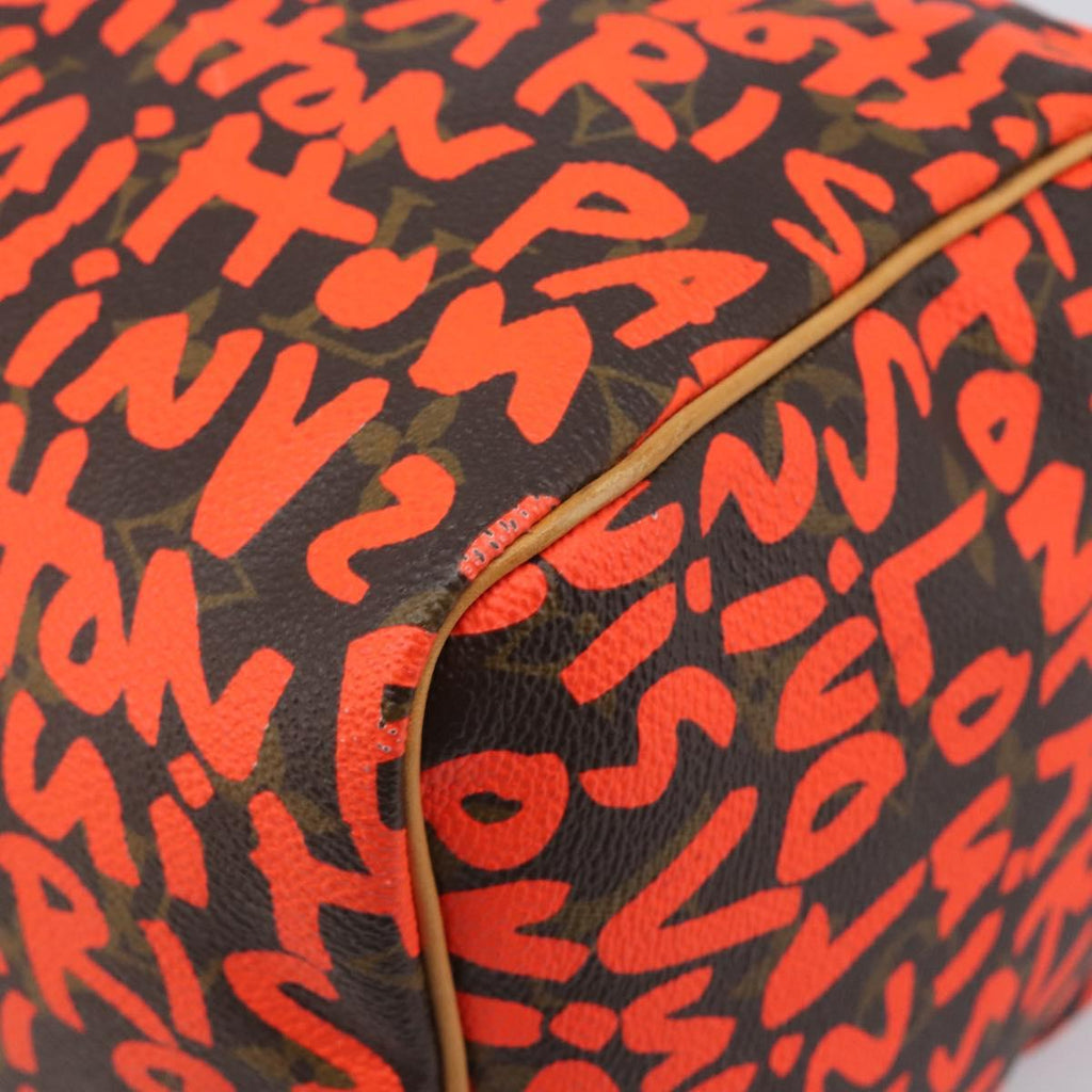 LOUIS VUITTON Monogram Graffiti Speedy 30 Bag Orange M93705 LV Auth 210903SAV